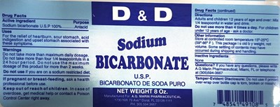 Label 8 Oz (D   D Sodium Bicarbonate 8 Oz)